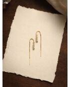 Orecchini a catena Aby placcati in oro con perla coltivata bianca