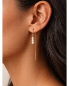 Orecchini a catena Aby placcati in oro con perla coltivata bianca