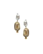 Orecchini in perle in ceramica Léna con perle coltivate beige/bianche