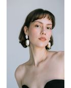 Orecchini in perle in ceramica Léna con perle coltivate beige/bianche