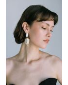 Orecchini in perle in ceramica Léna con perle coltivate beige/bianche