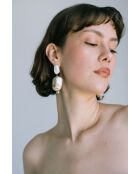 Orecchini in perle in ceramica Léna con perle coltivate beige/bianche