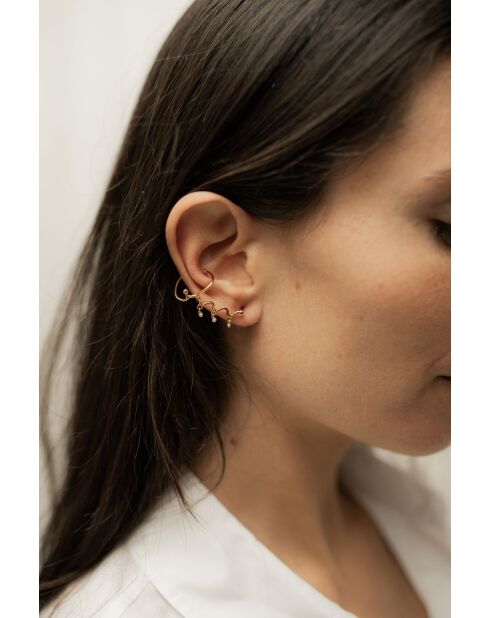 Orecchino destro placcato in oro Ress con perla coltivata