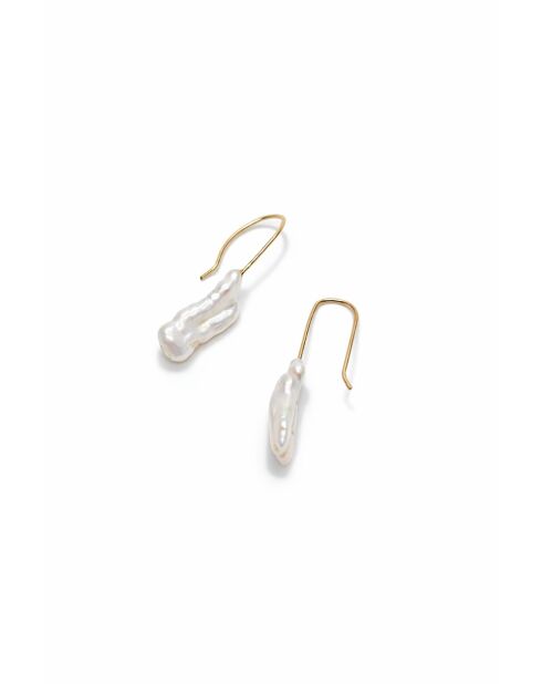 Orecchini Lana placcati in oro con perla coltivata bianca