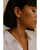 Orecchini Teri placcati in oro con perla coltivata bianca