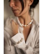 Bracciale Louise in vetro ceramico con perla bianca coltivata