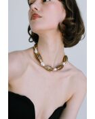 Bernsteinbraune und weiße Halskette