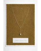 Zamina vergulde halsketting met witte gekweekte parels