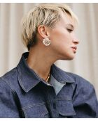 Orecchini Chanel con conchiglia blu/bianca