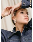 Orecchini Chanel con conchiglia blu/bianca