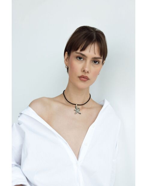 Choker Moana étoile de mer gris,blanc et doré