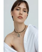 Girocollo con stella marina Moana grigio, bianco e oro