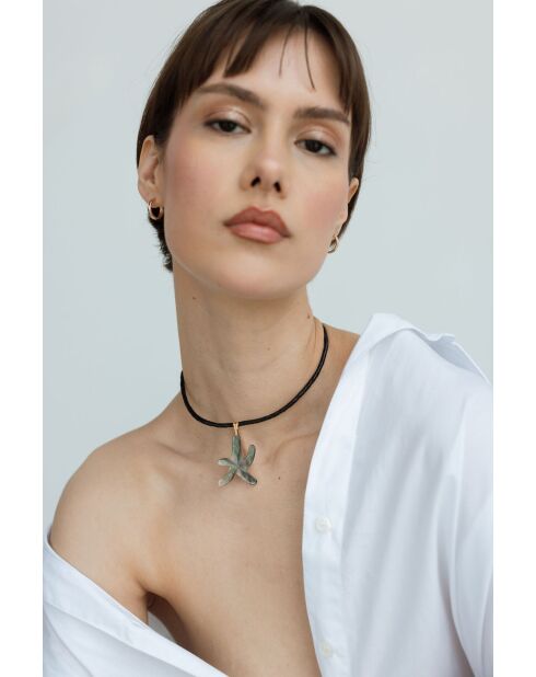 Choker Moana étoile de mer gris,blanc et doré