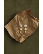 Orecchini rotondi Karl placcati in oro con perla coltivata