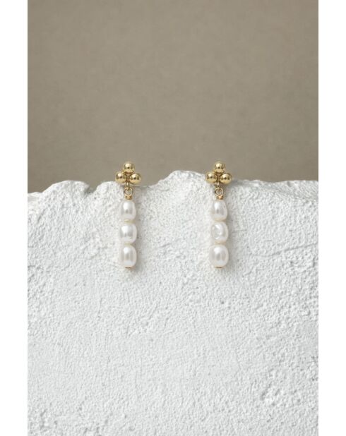 Orecchini Amy placcati in oro con perla bianca coltivata