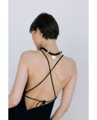 Collana a cuore Judith in oro bianco e nero placcato