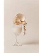 Orecchini lunghi Max placcati in oro con perla coltivata bianca