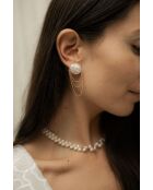 Orecchini Elena placcati in oro con perla bianca coltivata