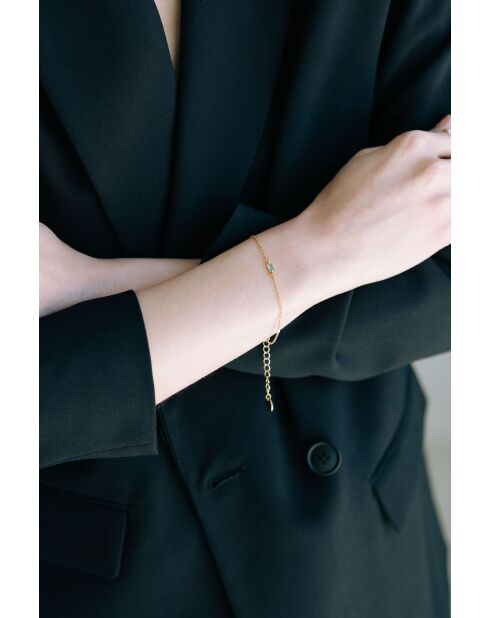 Bracciale Nina placcato in oro con perla verde coltivata