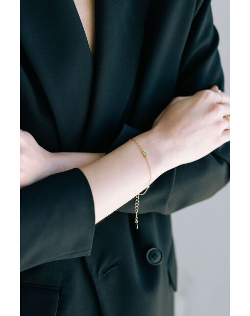 Bracciale Nina placcato in oro con perla verde coltivata