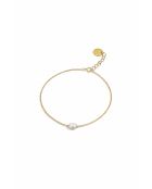 Bracciale May placcato in oro con perla bianca coltivata