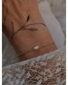 Bracciale May placcato in oro con perla bianca coltivata