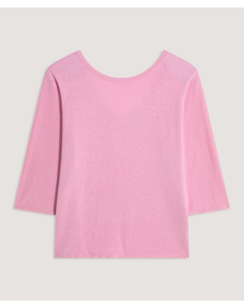 Pull manches courtes Astou rose bonbon