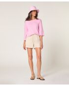 Pull manches courtes Astou rose bonbon