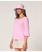 Pull manches courtes Astou rose bonbon