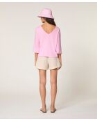 Pull manches courtes Astou rose bonbon