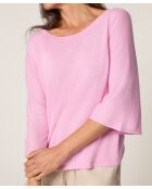 Pull manches courtes Astou rose bonbon