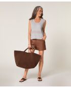 Hellgrauer Kurzarmpullover Yuki