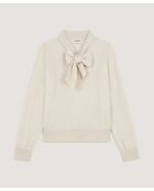 Pull col lavallière en laine Hanae blanc écru