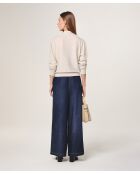 Pull col lavallière en laine Hanae blanc écru
