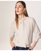 Pull col lavallière en laine Hanae blanc écru