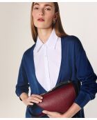 Marineblauer Aiko-Woll-Langarmpullover