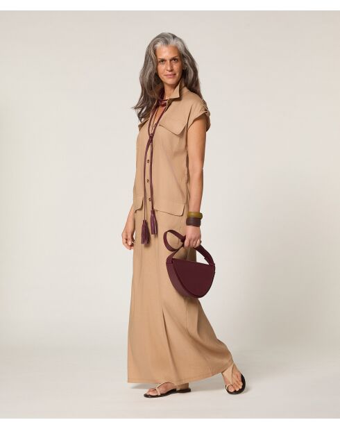 Combinaison pantalon en lin Chipo beige foncé