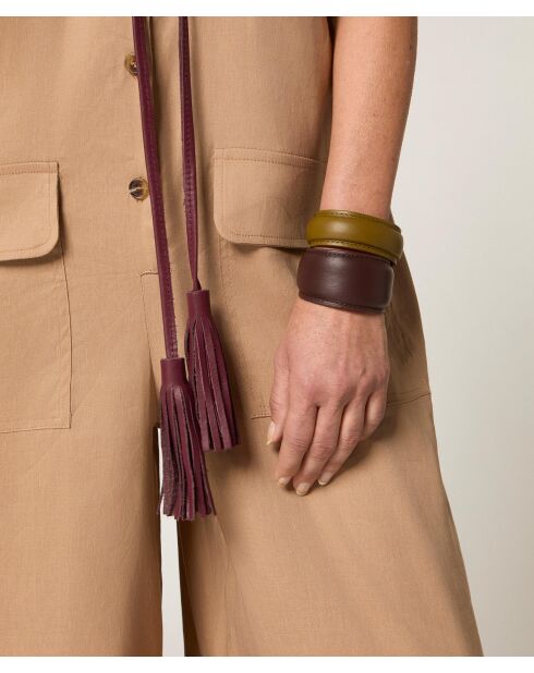 Combinaison pantalon en lin Chipo beige foncé