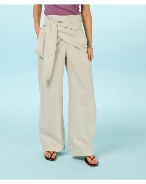 Beigefarbene Leinenhose Tari