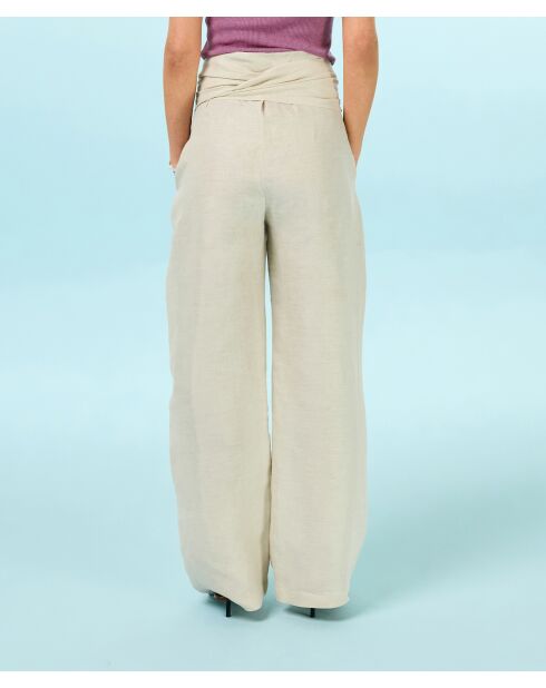 Beigefarbene Leinenhose Tari