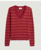 Maglione elegante con scollo a V rosso vermiglio Imani