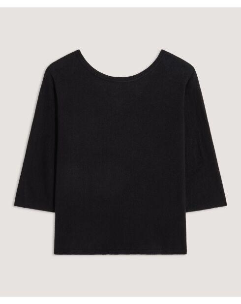 Astou schwarzer Kurzarmpullover