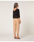 Astou schwarzer Kurzarmpullover