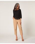 Astou schwarzer Kurzarmpullover