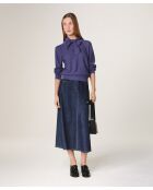 Pull col lavallière en laine Hanae violet parme