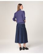 Pull col lavallière en laine Hanae violet parme