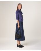 Pull col lavallière en laine Hanae violet parme