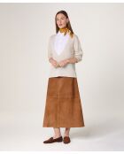 Pull manches longues en laine Aiko blanc écru