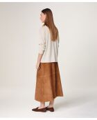 Pull manches longues en laine Aiko blanc écru