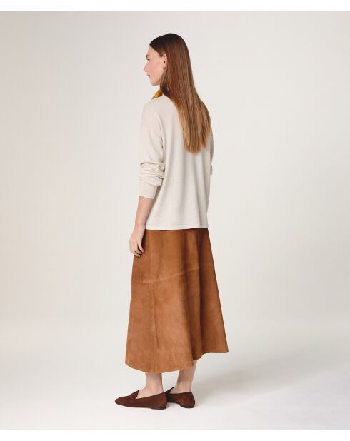 Pull manches longues en laine Aiko blanc écru